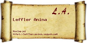Leffler Anina névjegykártya